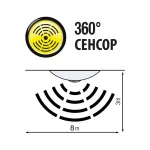 Світильник стельовий металевий з датчиком руху - Зображення 3
