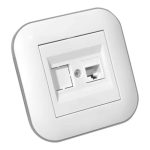 Розетка комп’ютерна (CAT6) LOFT білий+сірий