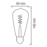 Світлодіодна лампа Filament RUSTIC VINTAGE S-6 6W E27 - Зображення 2