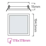 Світлодіодний світильник врізний Slim/Sq-15 15W 4200К - Зображення 2