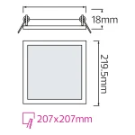 Світлодіодний світильник врізний Slim/Sq-18 18W 4200К - Зображення 2