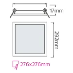 Світлодіодний світильник врізний Slim/Sq-24 24W 4200К - Зображення 2