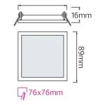 Світлодіодний світильник врізний Slim/Sq-3 3W 4200К - Зображення 2